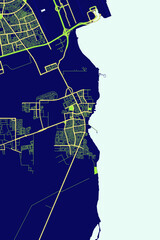 Al Wakrah - Qatar Neon Aura Maps