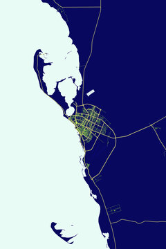 Al Hudaydah - Yemen Neon Aura Maps
