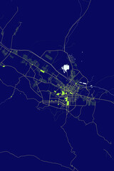 Ashgabat - Turkmenistan Neon Aura Maps