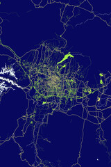 Bandung - Indonesia Neon Aura Maps