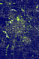 Beijing - China Neon Aura Maps