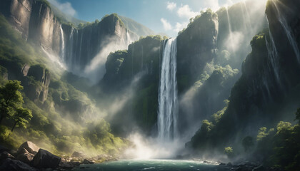 Beautiful waterfalls, natural and ranked among the most beautiful in the world