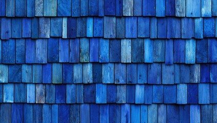 Blue wooden shingles, repeating pattern