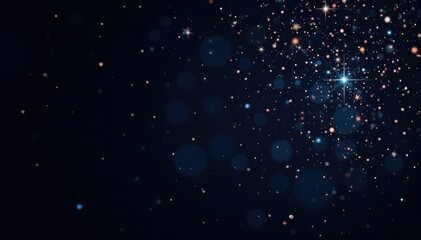 Fototapeta premium Simple, elegant black background with twinkling stars, galaxy, night