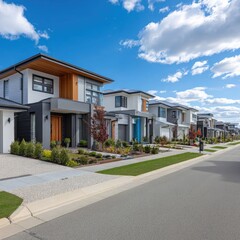 Modern Homes on a Street
