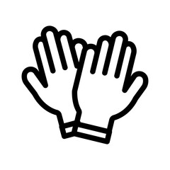 Gardening Gloves Line Icon of Gardening Tools Icon Set