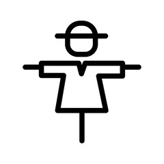 Scarecrow Line Icon of Farming Equipment Icon Set