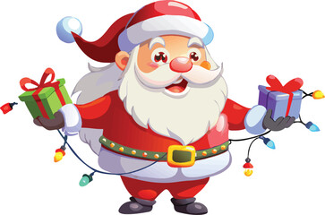 Fototapeta premium santa claus with a bag of gifts