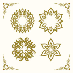 Ornamental Floral Vector Set – Decorative Vintage Frame and Border Elements
