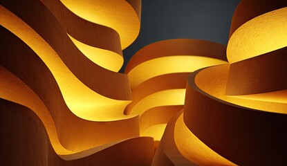 Abstract Curved Forms with Light