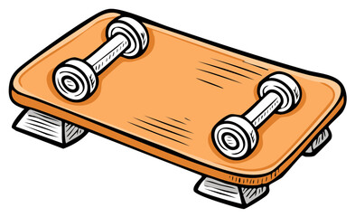 Skateboard Deck with Wheels Isolated on Background