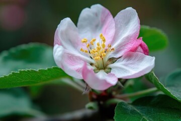 Obraz premium Close-up of a delicate apple blossom (1)