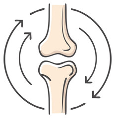 Joint Mobility Illustration with Arrows for Movement and Flexibility