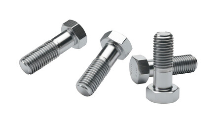 Three bolts isolated on transparent background