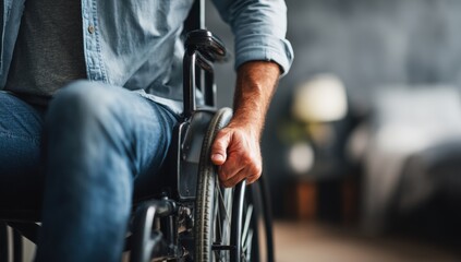Obraz premium Close-up of a man in a wheelchair (1)
