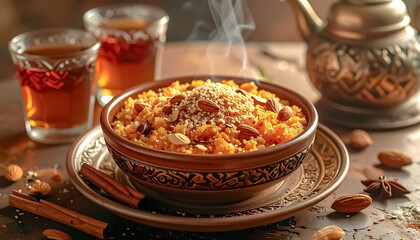 Moroccan Sellou Festive Mixture in Bowl