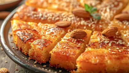Close-up Sellou Mixture with Almonds and Sesame