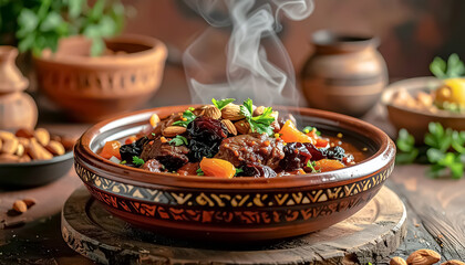 Moroccan Lamb Tagine with Prunes and Almonds