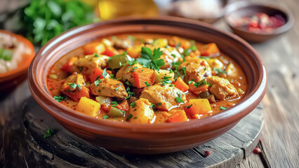 Close-up Moroccan Tagine Stew Texture