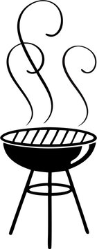 black barbecue grill with smoke clip art preview