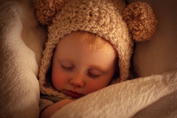 Smiling child with a hat on and a happy face