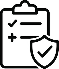 Verified Checklist with Shield Tick, Secure Compliance Icon

