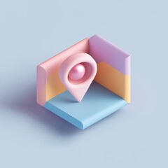 Minimal Corner Map With Pearl GPS Pin 3D