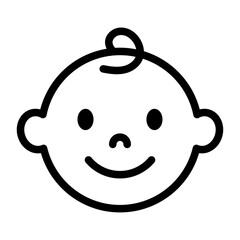 Baby Face Line Icon of Child Development Icon Set
