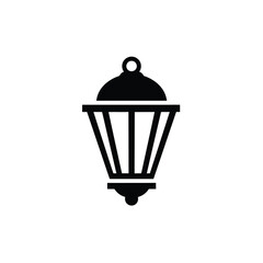 Black lantern icon on white background silhouette