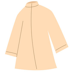 Cute raincoat in cartoon style isolated on white background. Water protective raincoat.