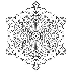 Fototapeta premium Soft flow vibe mandala coloring book page