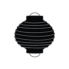 Black paper lantern icon white