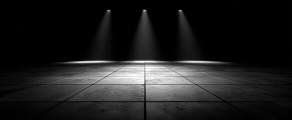 Empty stage lit by spotlights (1)