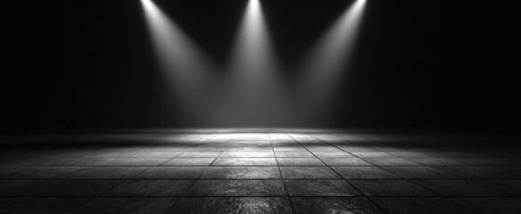 Empty stage lit by spotlights (2)