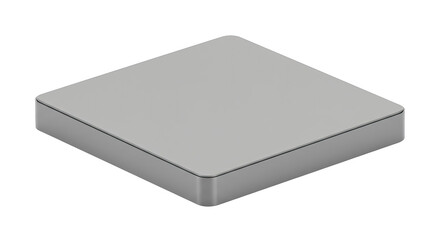 Light Gray Square Tile Isometric View on Transparent Background Detailed 3D Render of a Simple Square Tile with Subtle Texture and Soft Shadows