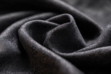 Close-up of dark fabric folds