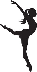 Gymnastic Poses Silhouette Set &ndash; Acrobatics, Athlete Dance, Fitness Vector Icons
