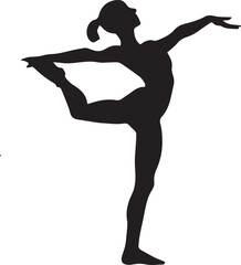 Gymnastic Poses Silhouette Set – Acrobatics, Athlete Dance, Fitness Vector Icons