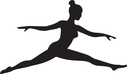 Gymnastic Poses Silhouette Set – Acrobatics, Athlete Dance, Fitness Vector Icons