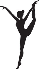 Gymnastic Poses Silhouette Set – Acrobatics, Athlete Dance, Fitness Vector Icons