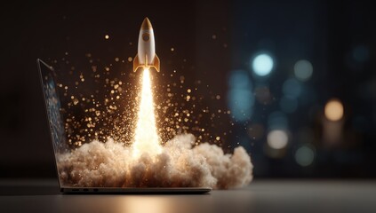 Rocket launching from laptop (1)
