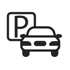 Car Parking Line Icon of Parking and Garages Icon Set