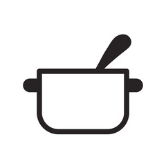 Saucepan with Ladle Line Icon of Kitchenware and Utensils Icon Set