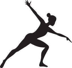 Gymnastic Poses Silhouette Set – Acrobatics, Athlete Dance, Fitness Vector Icons