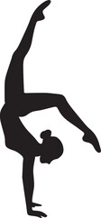 Fototapeta premium Gymnastic Poses Silhouette Set – Acrobatics, Athlete Dance, Fitness Vector Icons