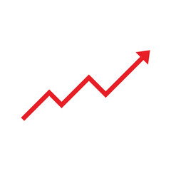 red arrow business growth graph on white background