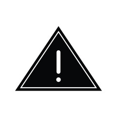 black warning triangle sign with exclamation mark for danger and caution