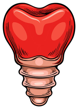 Human Thyroid Gland Anatomy Illustration in Red and Pink Medical Concept