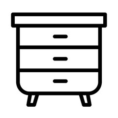 Drawer Chest Line Icon of Furniture and Decor Icon Set