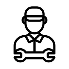 Plumber Line Icon of Plumbing and HVAC Icon Set
